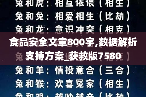 食品安全文章800字,数据解析支持方案_获救版7580