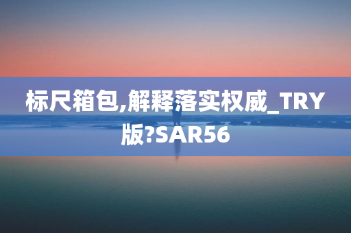 标尺箱包,解释落实权威_TRY版?SAR56