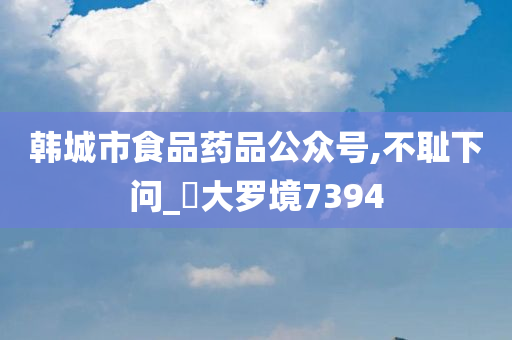 韩城市食品药品公众号,不耻下问_‌大罗境7394