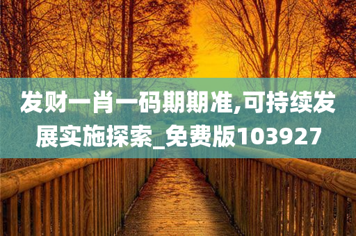 发财一肖一码期期准,可持续发展实施探索_免费版103927