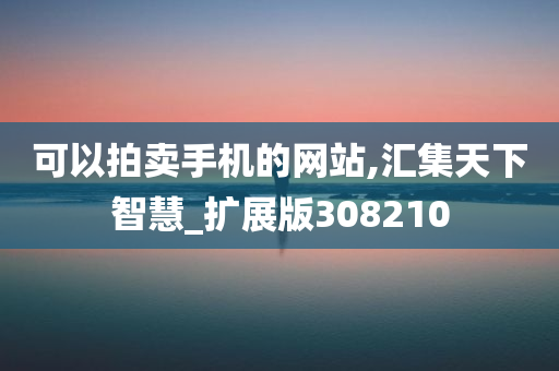 可以拍卖手机的网站,汇集天下智慧_扩展版308210