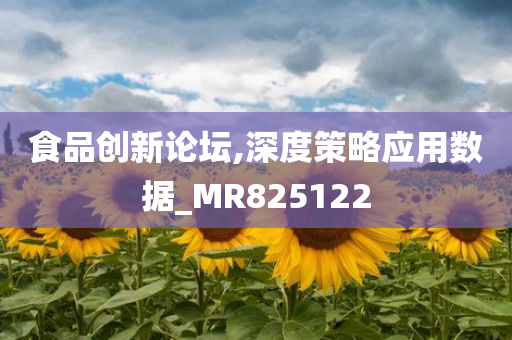 食品创新论坛,深度策略应用数据_MR825122