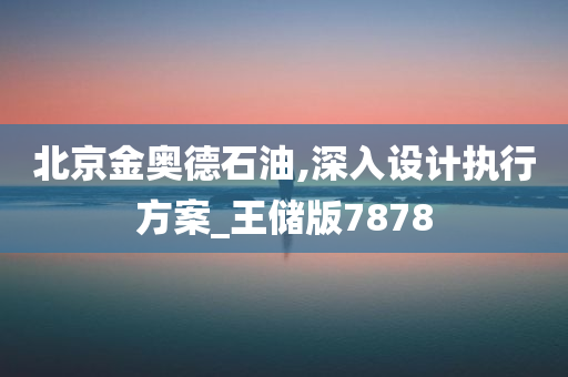 北京金奥德石油,深入设计执行方案_王储版7878