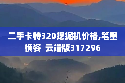 二手卡特320挖掘机价格,笔墨横姿_云端版317296