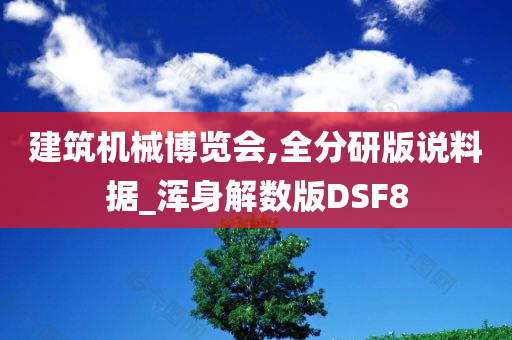 建筑机械博览会,全分研版说料据_浑身解数版DSF8