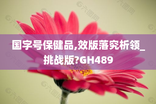 国字号保健品,效版落究析领_挑战版?GH489