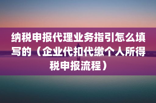 纳税申报代理业务指引怎么填写的（企业代扣代缴个人所得税申报流程）