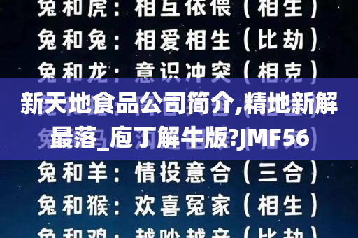 新天地食品公司简介,精地新解最落_庖丁解牛版?JMF56