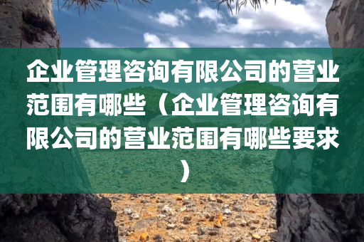 企业管理咨询有限公司的营业范围有哪些（企业管理咨询有限公司的营业范围有哪些要求）