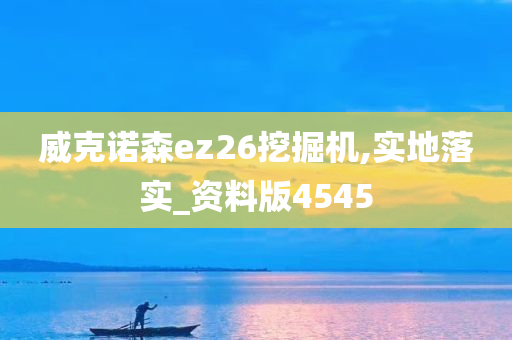 威克诺森ez26挖掘机,实地落实_资料版4545