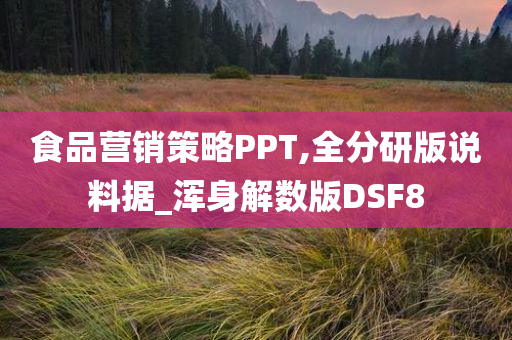 食品营销策略PPT,全分研版说料据_浑身解数版DSF8