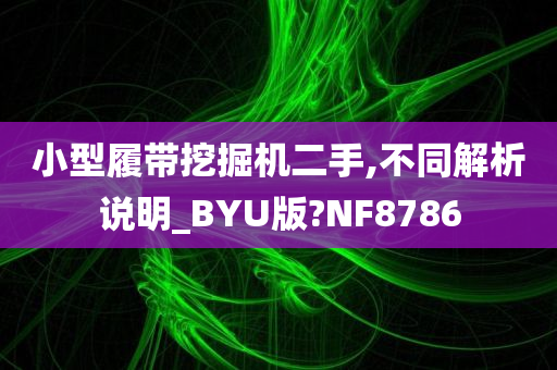 小型履带挖掘机二手,不同解析说明_BYU版?NF8786