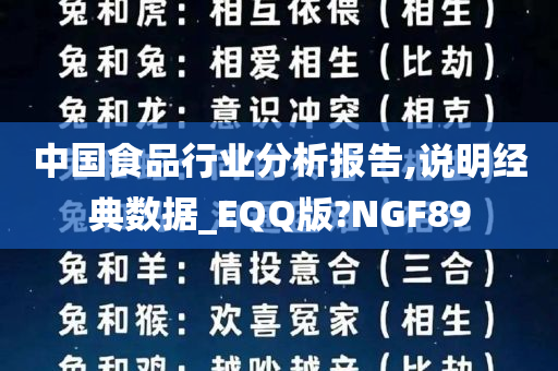 中国食品行业分析报告,说明经典数据_EQQ版?NGF89