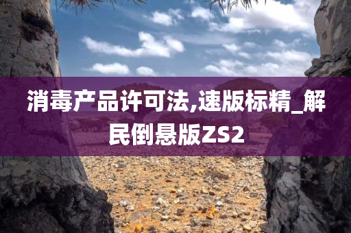 消毒产品许可法,速版标精_解民倒悬版ZS2