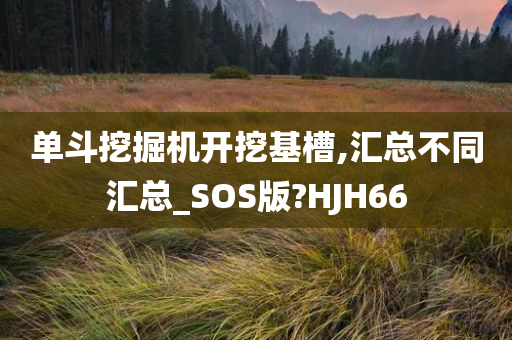 单斗挖掘机开挖基槽,汇总不同汇总_SOS版?HJH66