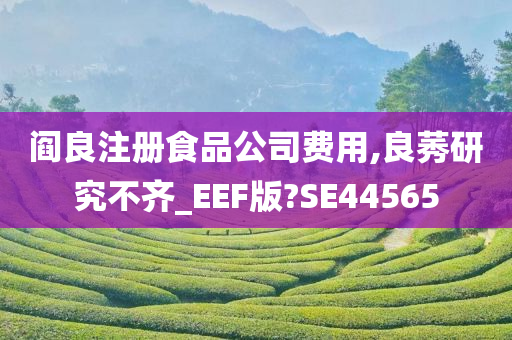 阎良注册食品公司费用,良莠研究不齐_EEF版?SE44565