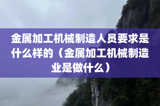 金属加工机械制造人员要求是什么样的（金属加工机械制造业是做什么）